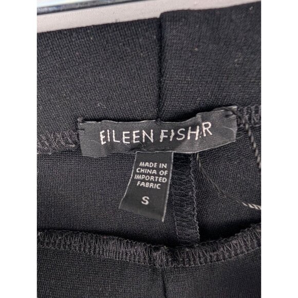 Eileen Fisher Womens Small Black Ponte Pants Ankle Zippers NWT - Picture 4 of 7